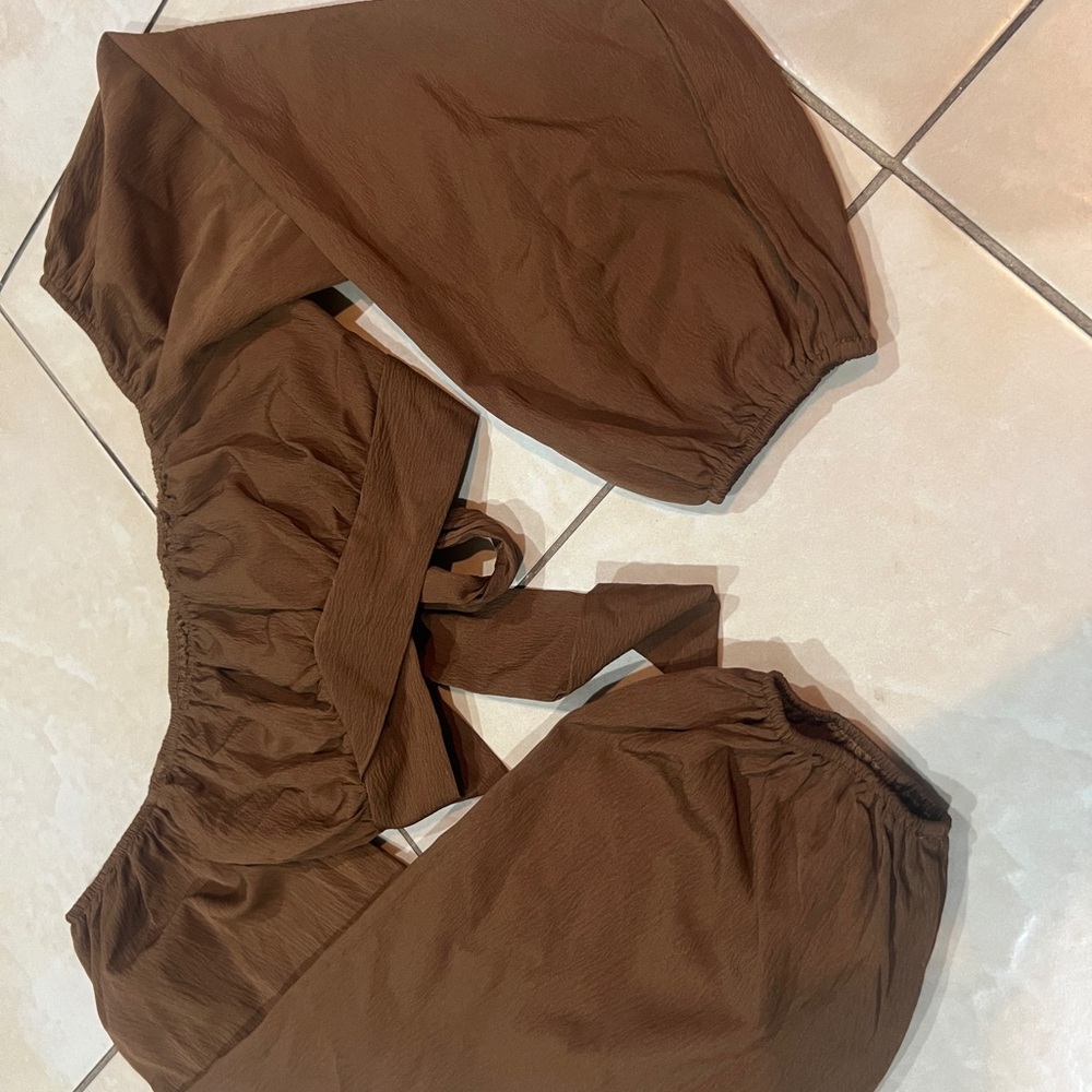 Brown milkmaid blouse fall cloth